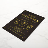 Palmistry Witchy Halloween Party Invitation Folie Uitnodiging (Gedraaid)