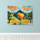 Palmitas Pear Crate LabelAntelope Valley, CA Canvas Afdruk (Insitu (Houten vloer))