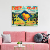 Palmitas Pear Crate LabelAntelope Valley, CA Canvas Afdruk (Insitu (Woonkamer))