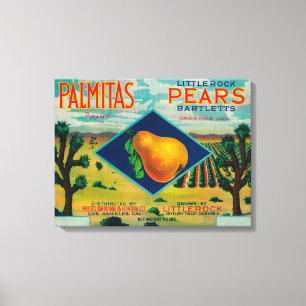 Palmitas Pear Crate LabelAntelope Valley, CA Canvas Afdruk