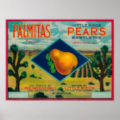 Palmitas Pear Crate LabelAntelope Valley, CA Poster (Voorkant)