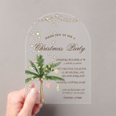 Palmkerstboom, sparkle, lampjes, kerstfeest acryl uitnodigingen (Insitu (Draagbaar))