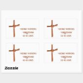 Palmkruis gepersonaliseerde doop en communie rechthoekige sticker (Vel)