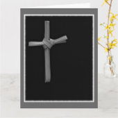 Palmkruis op zwart, minimalistisch religieus kaart (Gele Bloem)