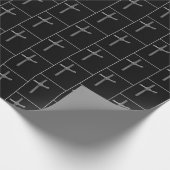 Palmkruis op zwarte vierkanten cadeaupapier (Hoek)