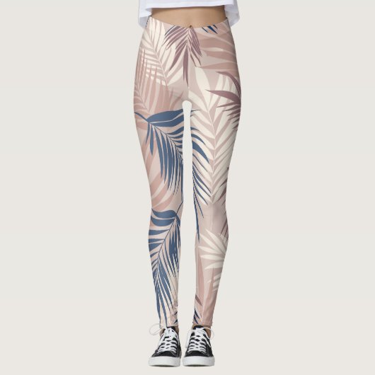 Palmlandschap: Tropisch motief patroon Leggings (Voorkant)