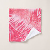 Palmleder, afdrukken, koraal, perzikroze en paasro bad handdoek (Wasdoekje)