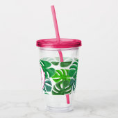 Palmleder en -monogram acryl drinkbeker (Links)