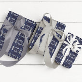 Palmleder in papierbladen met blauw schuifbalken cadeaupapier