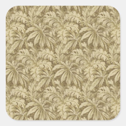  palmlederen behangpapier - Antiek patroon Vierkante Sticker (Voorkant)