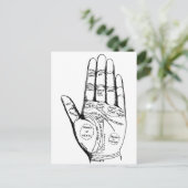 Palmleesgrafiek Palmistry fortuin toekomst Briefkaart (Staand voorkant)
