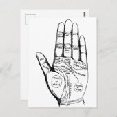 Palmleesgrafiek Palmistry fortuin toekomst Briefkaart (Voorkant / Achterkant)