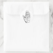 Palmleesgrafiek Palmistry fortuin toekomst Ronde Sticker (Tas)