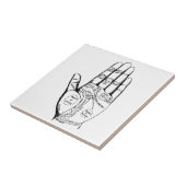 Palmleesgrafiek Palmistry fortuin toekomst Tegeltje (Zijkant)
