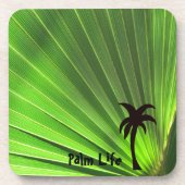 Palmleven | Groene palmrond met palmboom Bier Onderzetter (Voorkant)