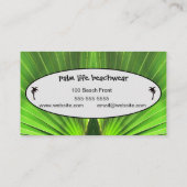 Palmleven | Groene palmrond met palmboom Visitekaartje (Achterkant)