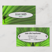 Palmleven | Groene palmrond met palmboom Visitekaartje (Voorkant / Achterkant)