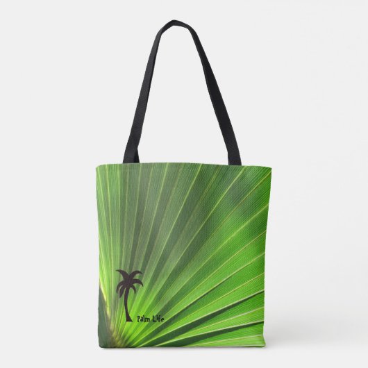 Palmleven | Motief van de groene palmobben Tote Bag (Achterkant)