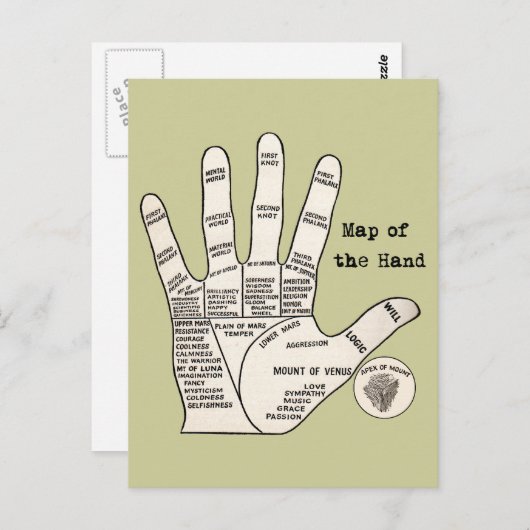  palmlezing palmistry fortuin briefkaart (Voorkant / Achterkant)