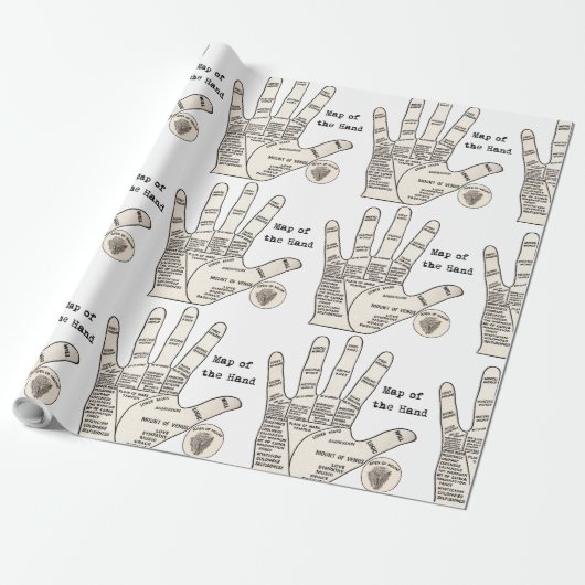 palmlezing palmistry fortuin cadeaupapier (Uitgerold)