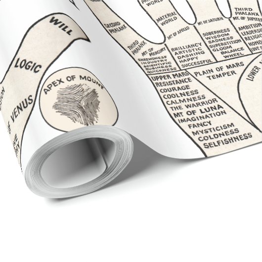 palmlezing palmistry fortuin cadeaupapier (Rol Hoek)