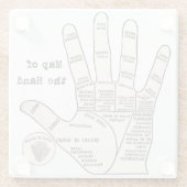 palmlezing palmistry fortuin glazen onderzetter (Achterkant)