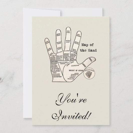  palmlezing palmistry fortuin kaart (Voorkant)