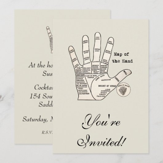 palmlezing palmistry fortuin kaart (Voorkant / Achterkant)