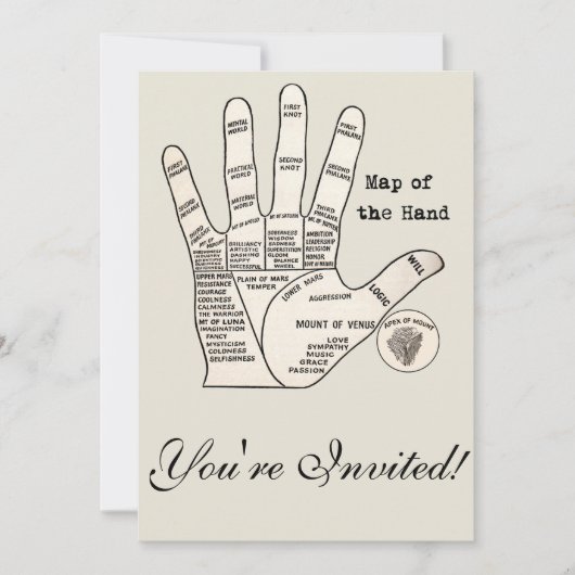  palmlezing palmistry fortuin kaart (Voorkant)