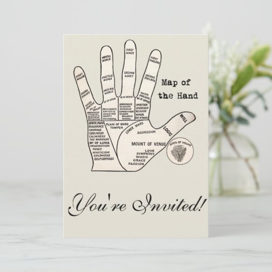  palmlezing palmistry fortuin kaart (Staand voorkant)