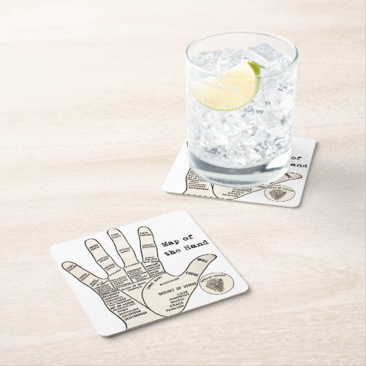  palmlezing palmistry fortuin kartonnen onderzetters (Insitu)