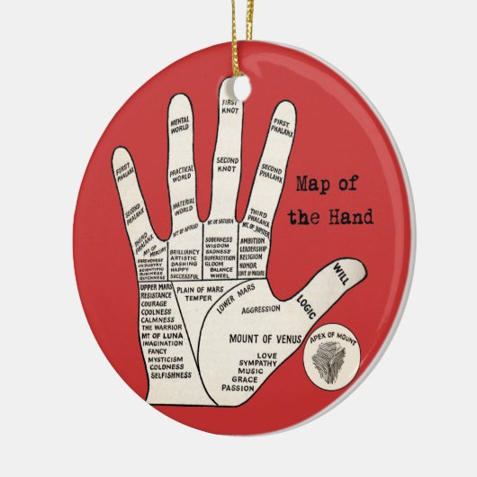  palmlezing palmistry fortuin keramisch ornament (Links)