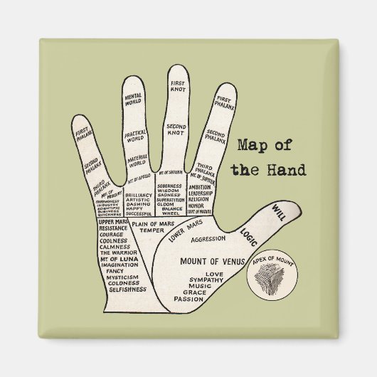  palmlezing palmistry fortuin magneet (Voorkant)