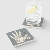 palmlezing palmistry fortuin stenen onderzetter (Zijkant)