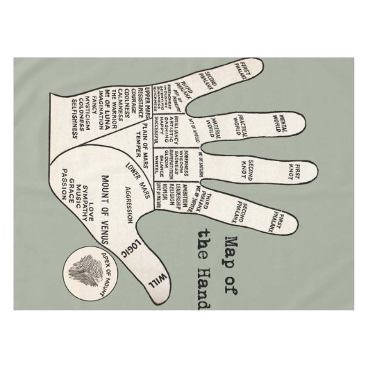 palmlezing palmistry fortuin tafelkleed (Voorkant (Horizontaal))