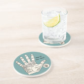 palmlezing palmistry fortuin zandsteen onderzetter (Zijkant)