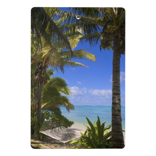Palmlijnstrand Cookeilanden 2 Mini Klembord (Achterkant)