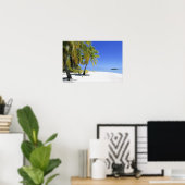 Palmlijnstrand Cookeilanden 2 Poster (Thuiskantoor)