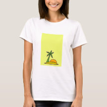 palmolie en zon op geel
