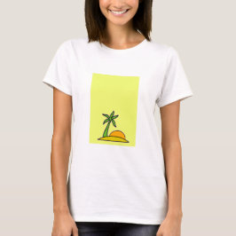 palmolie en zon op geel t-shirt
