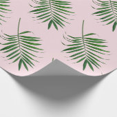 Palmpapier voor het verpakken van leder, groen roz cadeaupapier (Hoek)