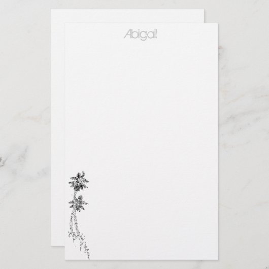 Palmpapierwaren - gepersonaliseerd briefpapier (Voorkant / Achterkant)