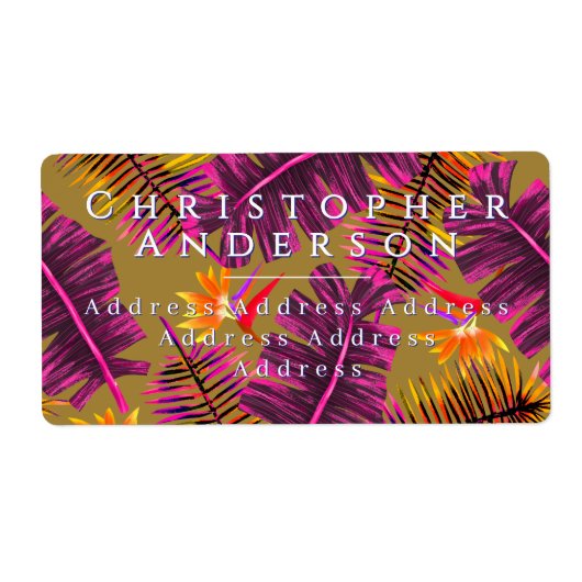 Palmparadijs Geel Oranje Etiket (Voorkant)