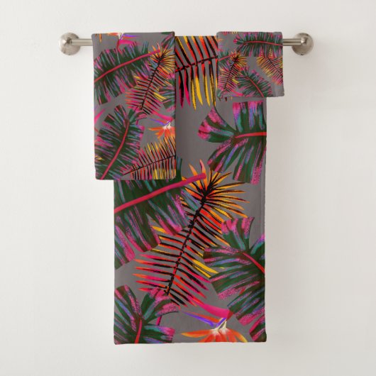 Palmparadijs grijs bad handdoek (Insitu)
