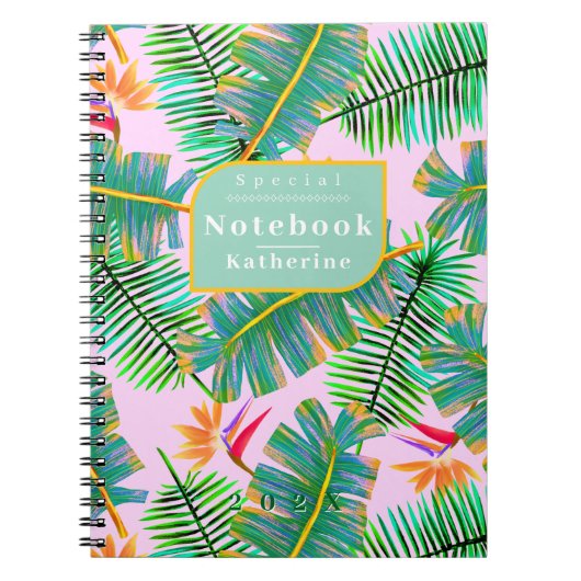 Palmparadijs Roze Notitieboek (Voorkant)