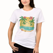 Palmparadijs – T-shirt voor vrouwen met tropische 