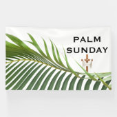 Palmpasen Kruis met Groene Palm Tak Spandoek (Horizontaal)
