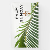 Palmpasen Kruis met Groene Palm Tak Spandoek (Verticaal)