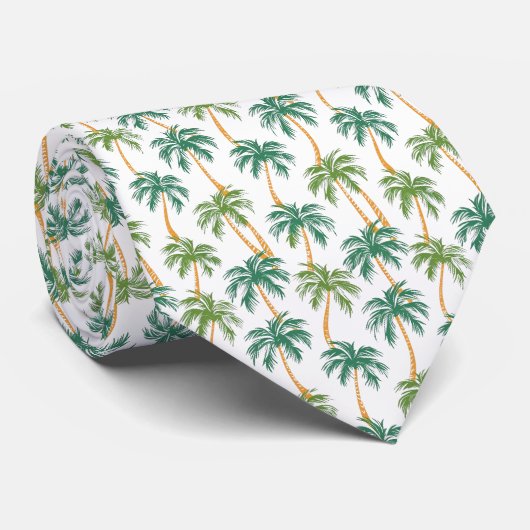 Palmpatroon Tropische Zomervibes Stropdas (Opgerold)
