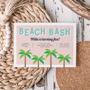 PalmPop   Aanbesteding Beach Birthday Party Kaart